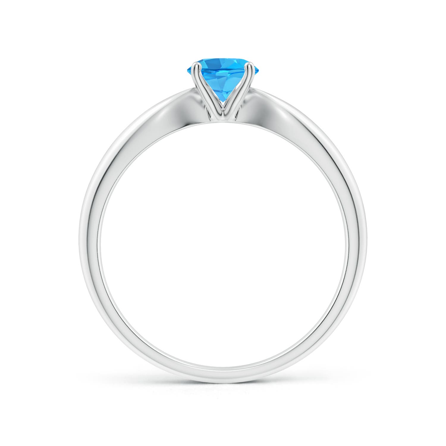 AAA - Swiss Blue Topaz / 0.6 CT / 14 KT White Gold