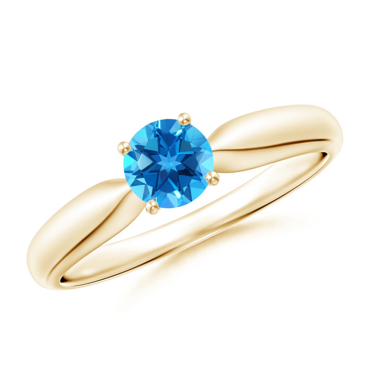 AAAA - Swiss Blue Topaz / 0.6 CT / 14 KT Yellow Gold