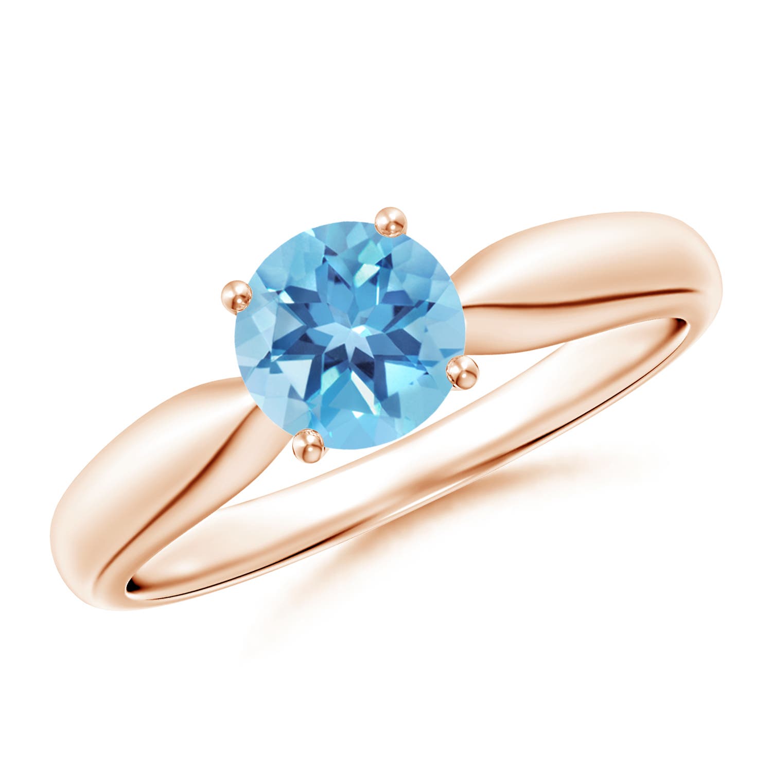 A - Swiss Blue Topaz / 0.95 CT / 14 KT Rose Gold