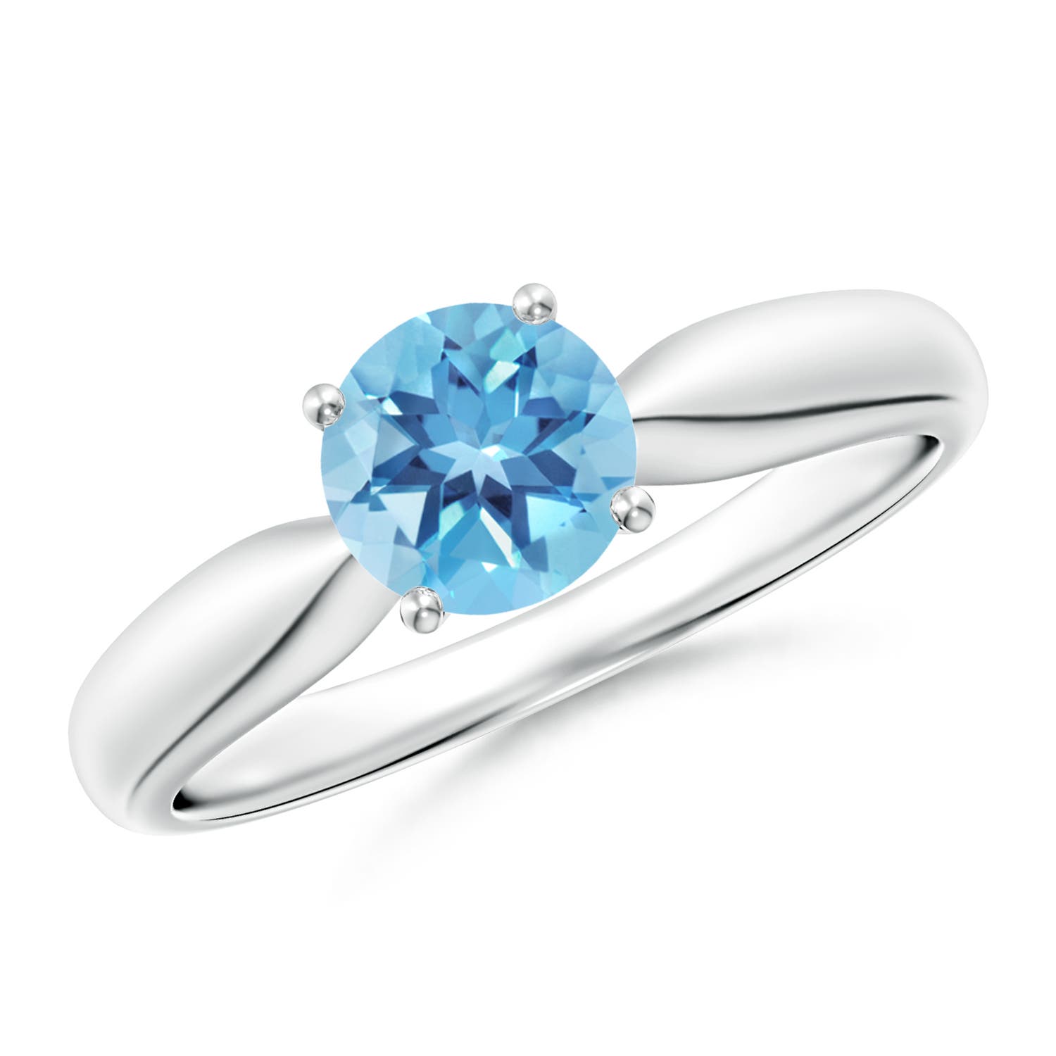 A - Swiss Blue Topaz / 0.95 CT / 14 KT White Gold