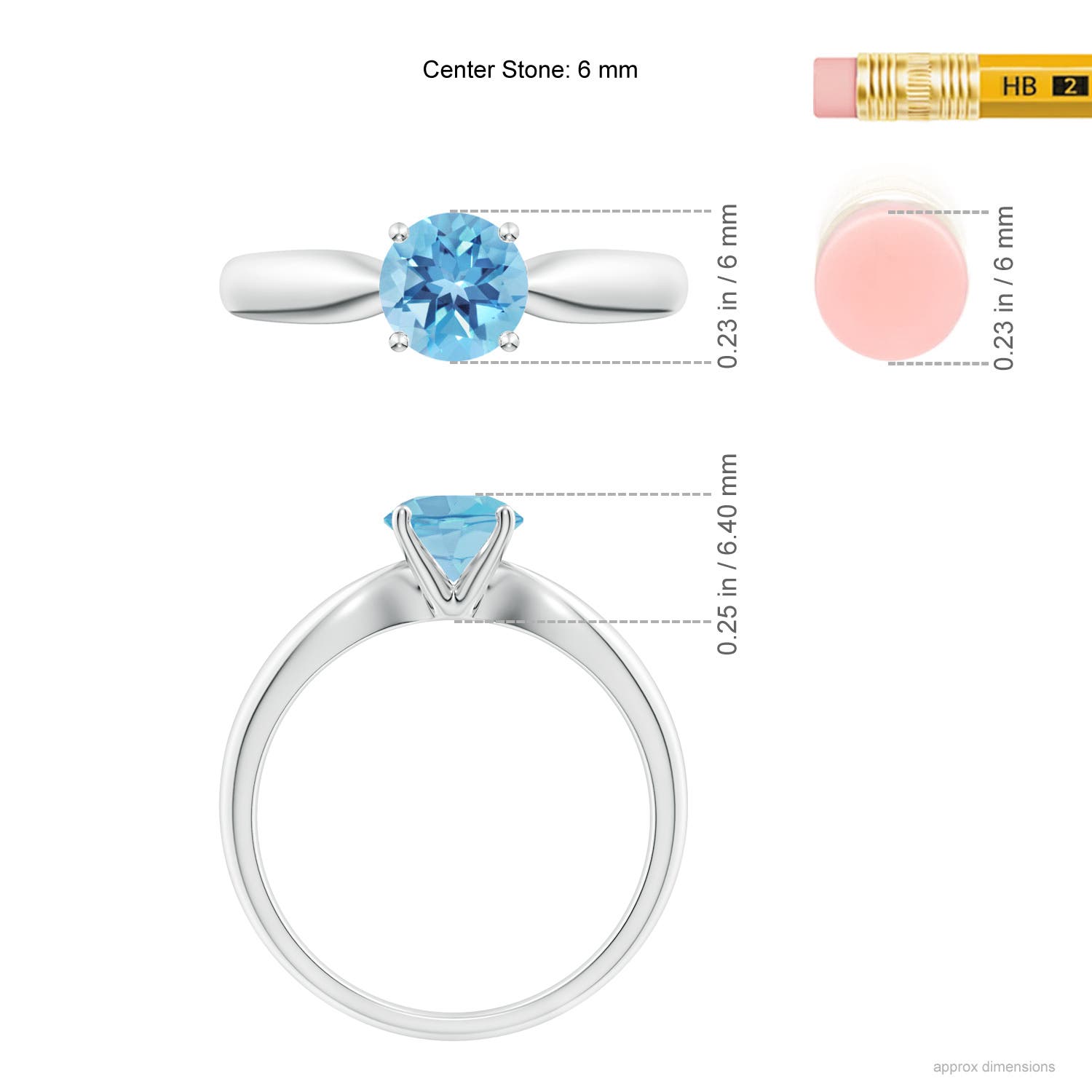 A - Swiss Blue Topaz / 0.95 CT / 14 KT White Gold