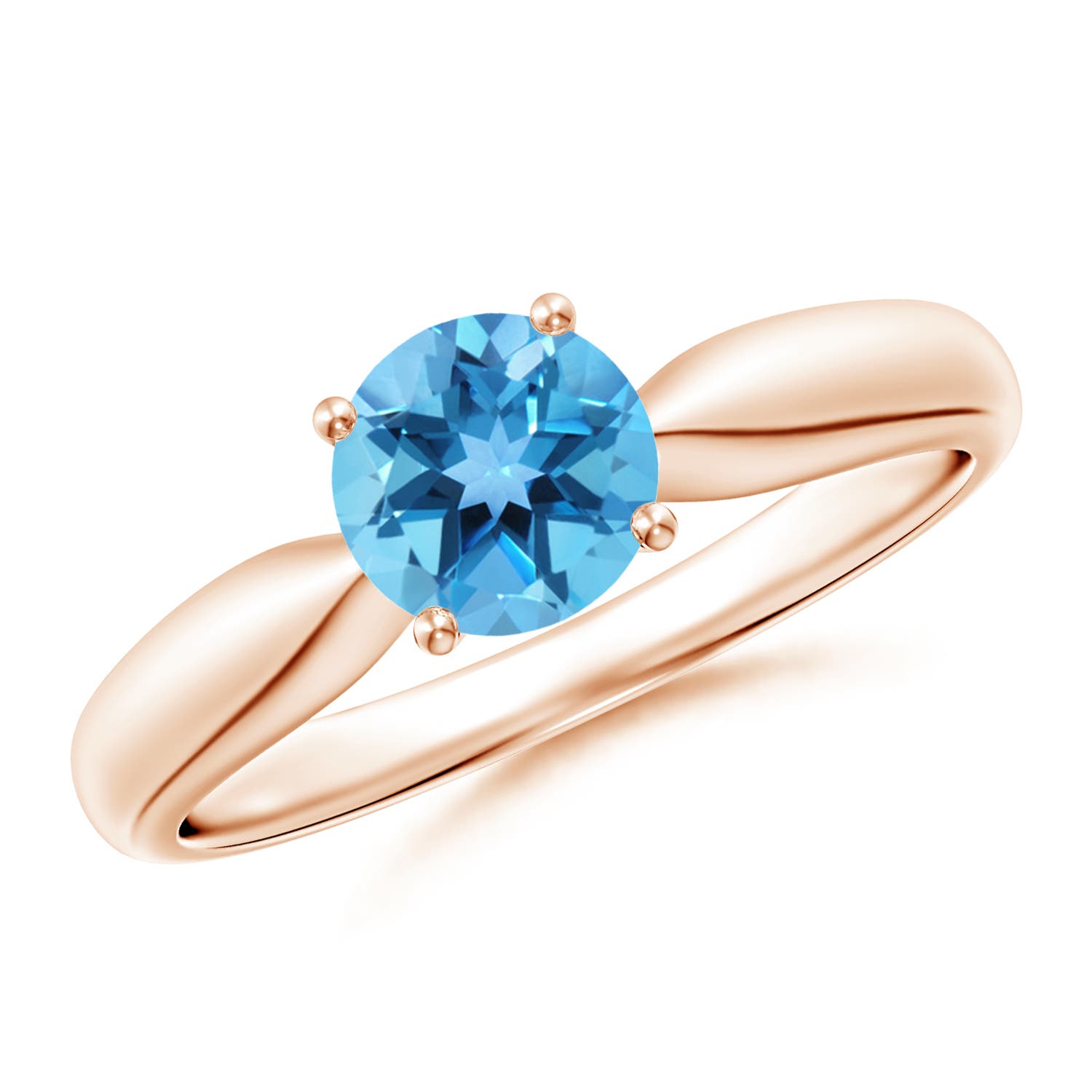 AA - Swiss Blue Topaz / 0.95 CT / 14 KT Rose Gold