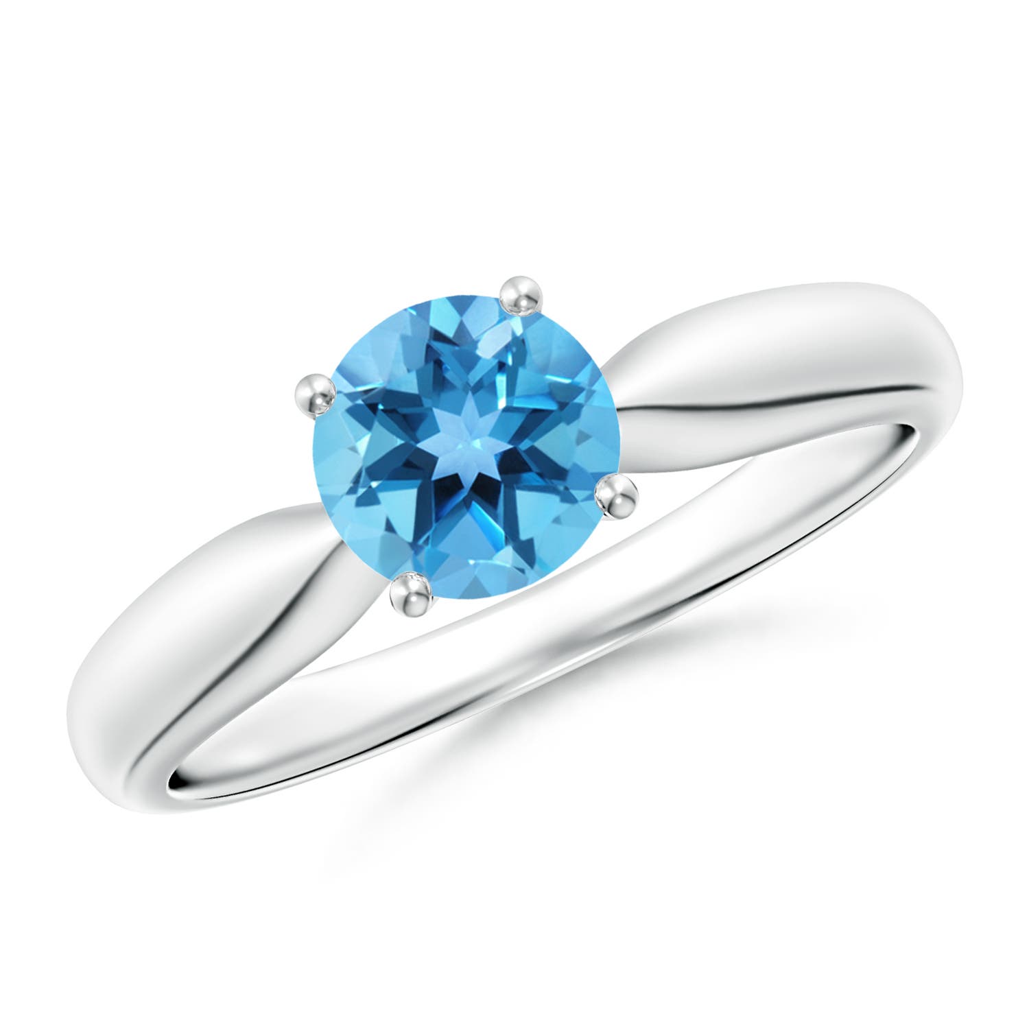 AA - Swiss Blue Topaz / 0.95 CT / 14 KT White Gold