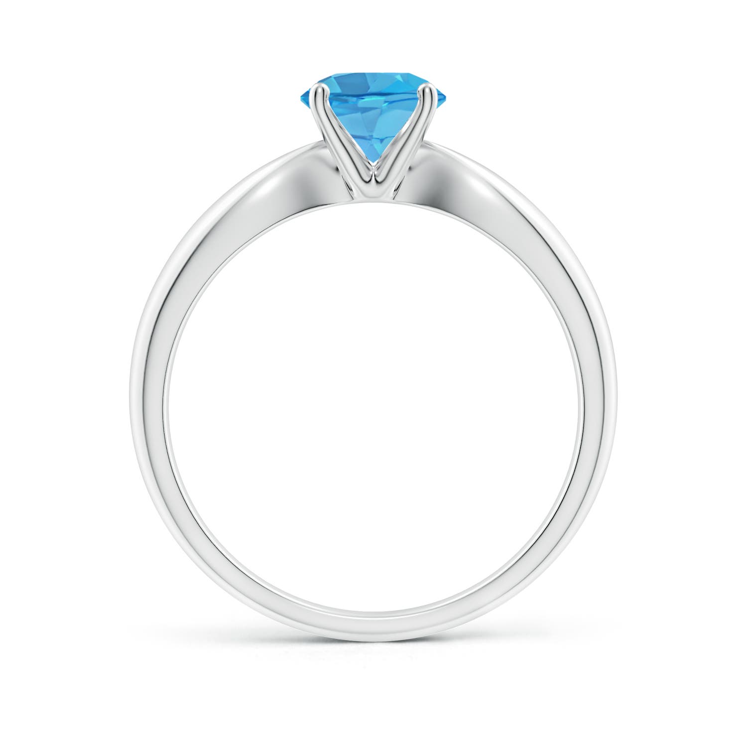 AA - Swiss Blue Topaz / 0.95 CT / 14 KT White Gold