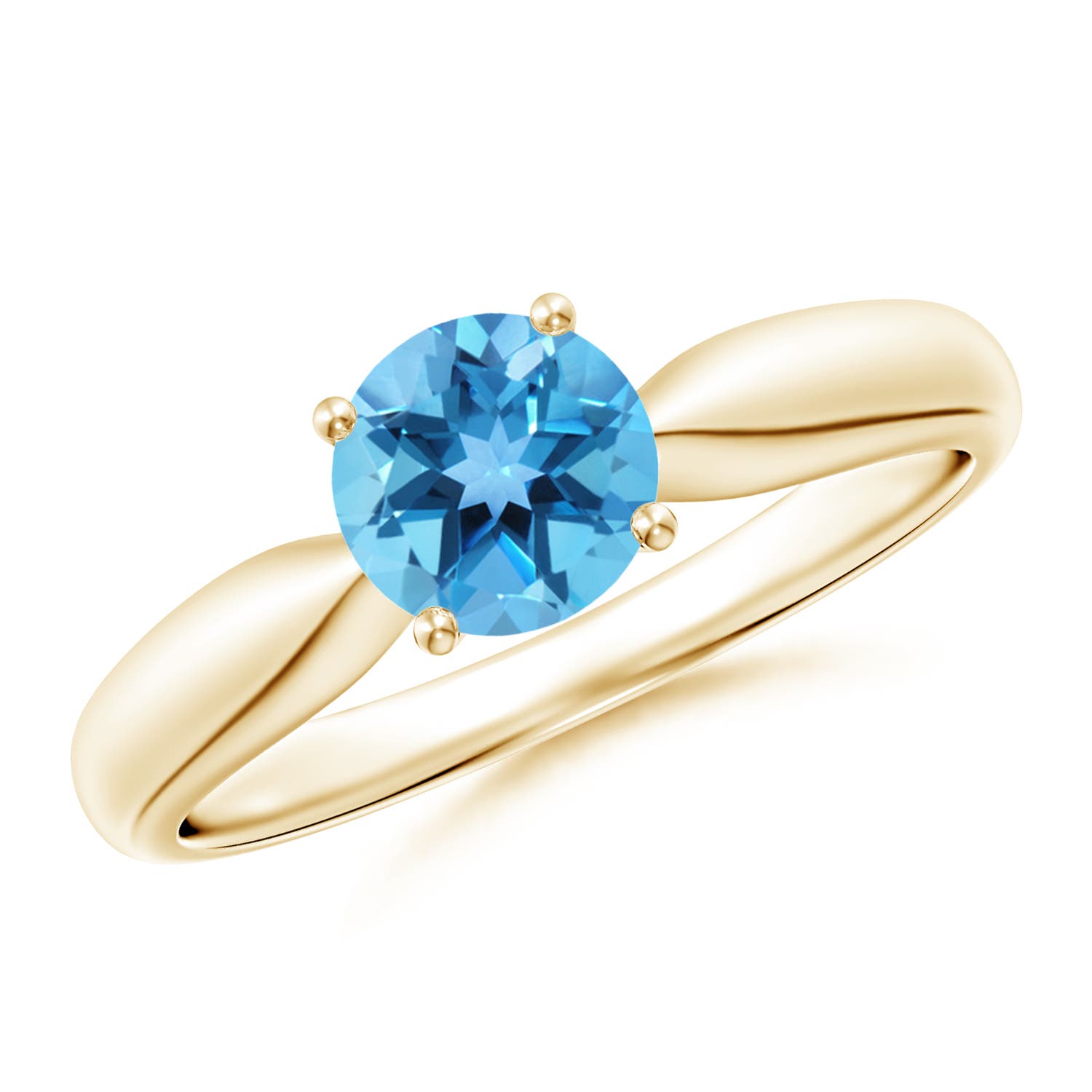 AA - Swiss Blue Topaz / 0.95 CT / 14 KT Yellow Gold