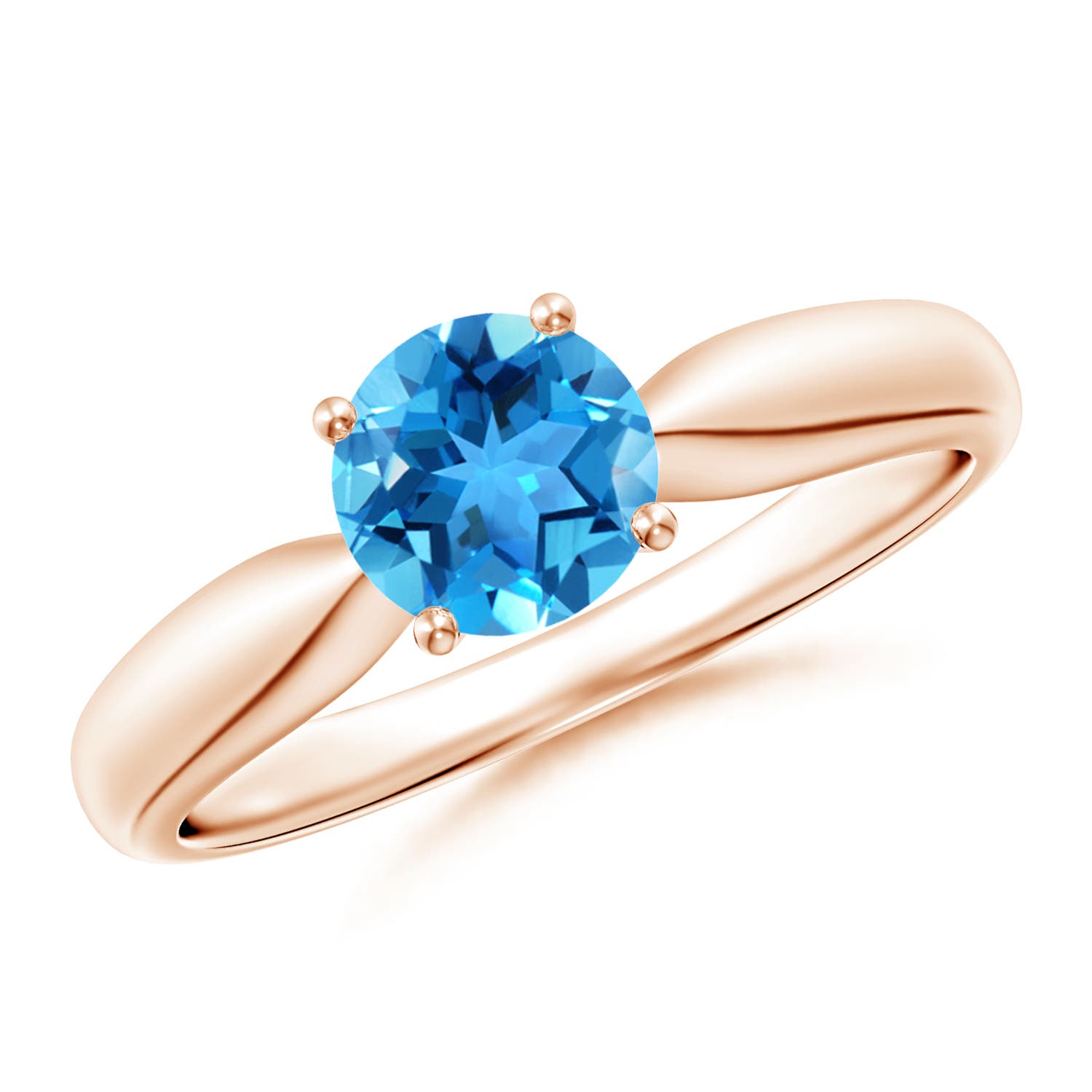 AAA - Swiss Blue Topaz / 0.95 CT / 14 KT Rose Gold