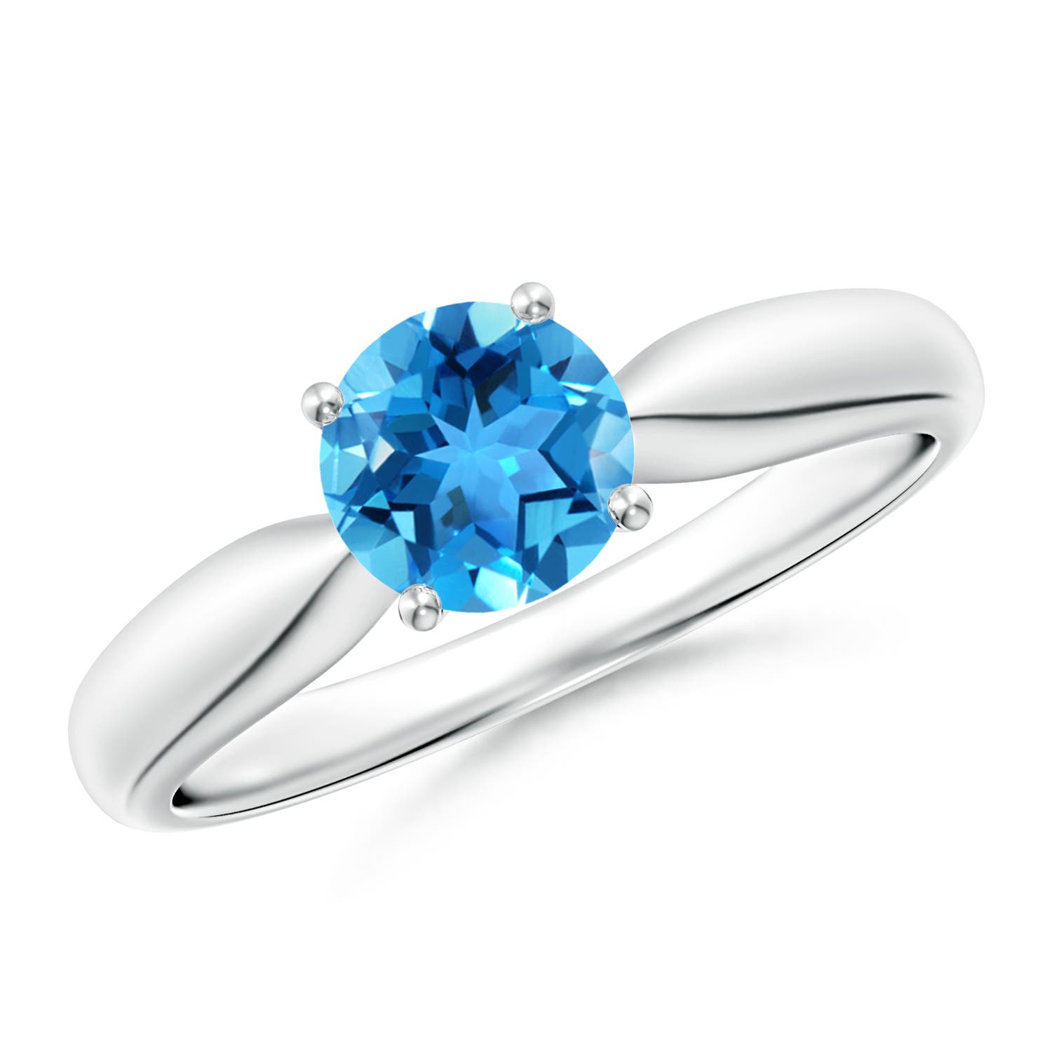 AAA - Swiss Blue Topaz / 0.95 CT / 14 KT White Gold