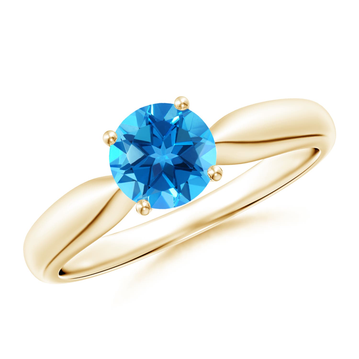 AAAA - Swiss Blue Topaz / 0.95 CT / 14 KT Yellow Gold