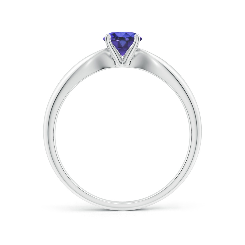5mm AAA Solitaire Round Tanzanite Tapered Shank Ring in White Gold Side-1