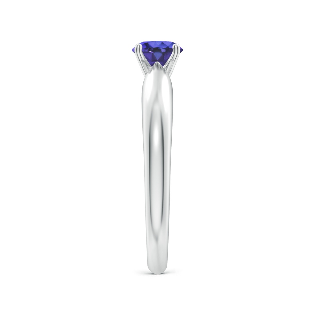 5mm AAA Solitaire Round Tanzanite Tapered Shank Ring in White Gold Side-2