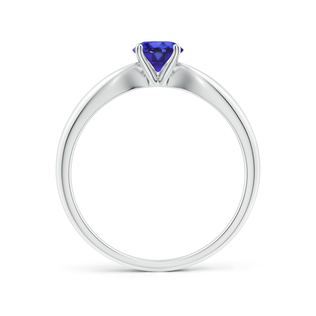 5mm AAAA Solitaire Round Tanzanite Tapered Shank Ring in White Gold Side-1