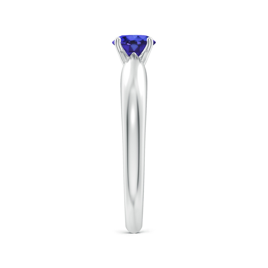 5mm AAAA Solitaire Round Tanzanite Tapered Shank Ring in White Gold Side-2