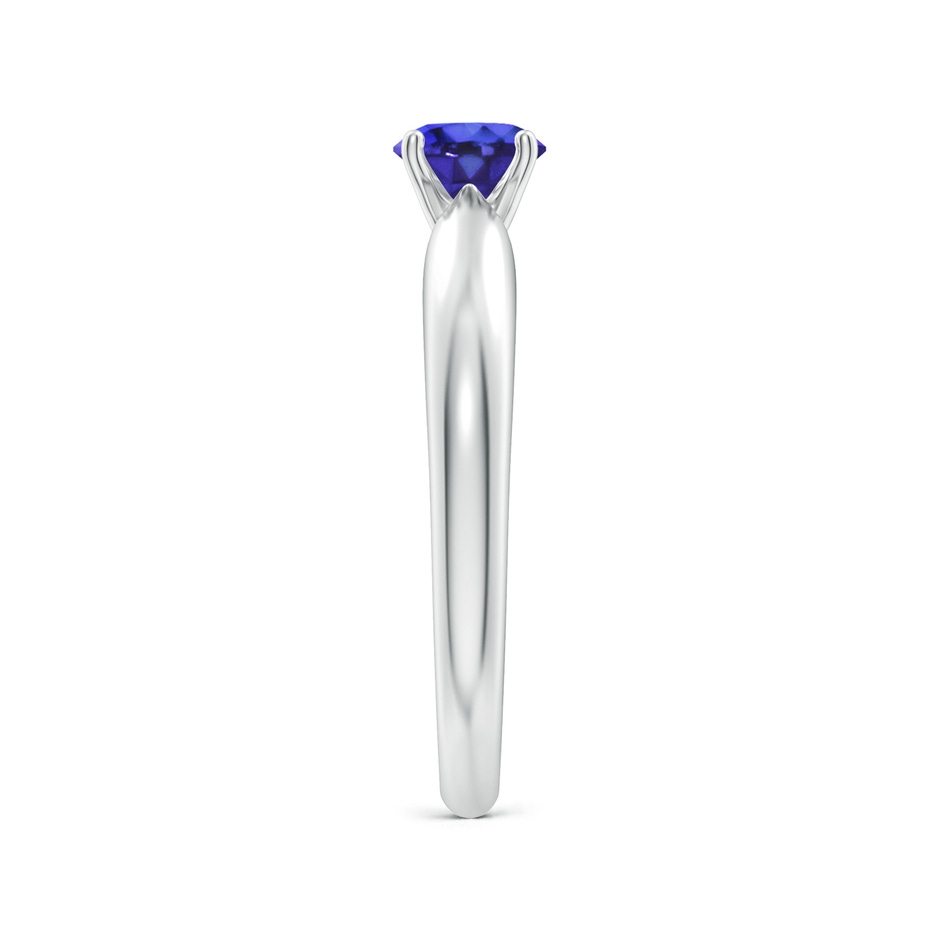 5mm AAAA Solitaire Round Tanzanite Tapered Shank Ring in White Gold side-2