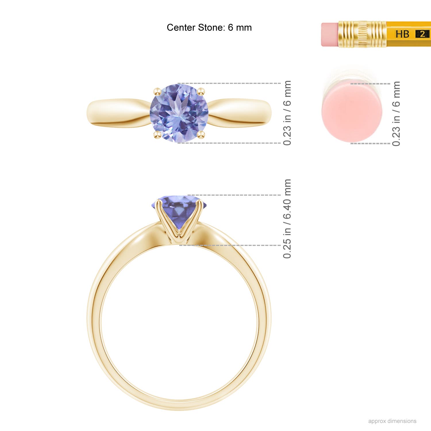 A - Tanzanite / 0.9 CT / 14 KT Yellow Gold