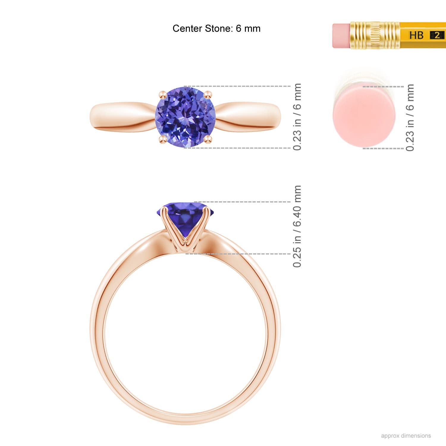 AA - Tanzanite / 0.9 CT / 14 KT Rose Gold