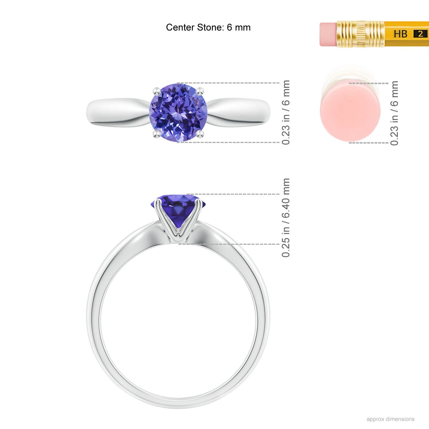 AA - Tanzanite / 0.9 CT / 14 KT White Gold