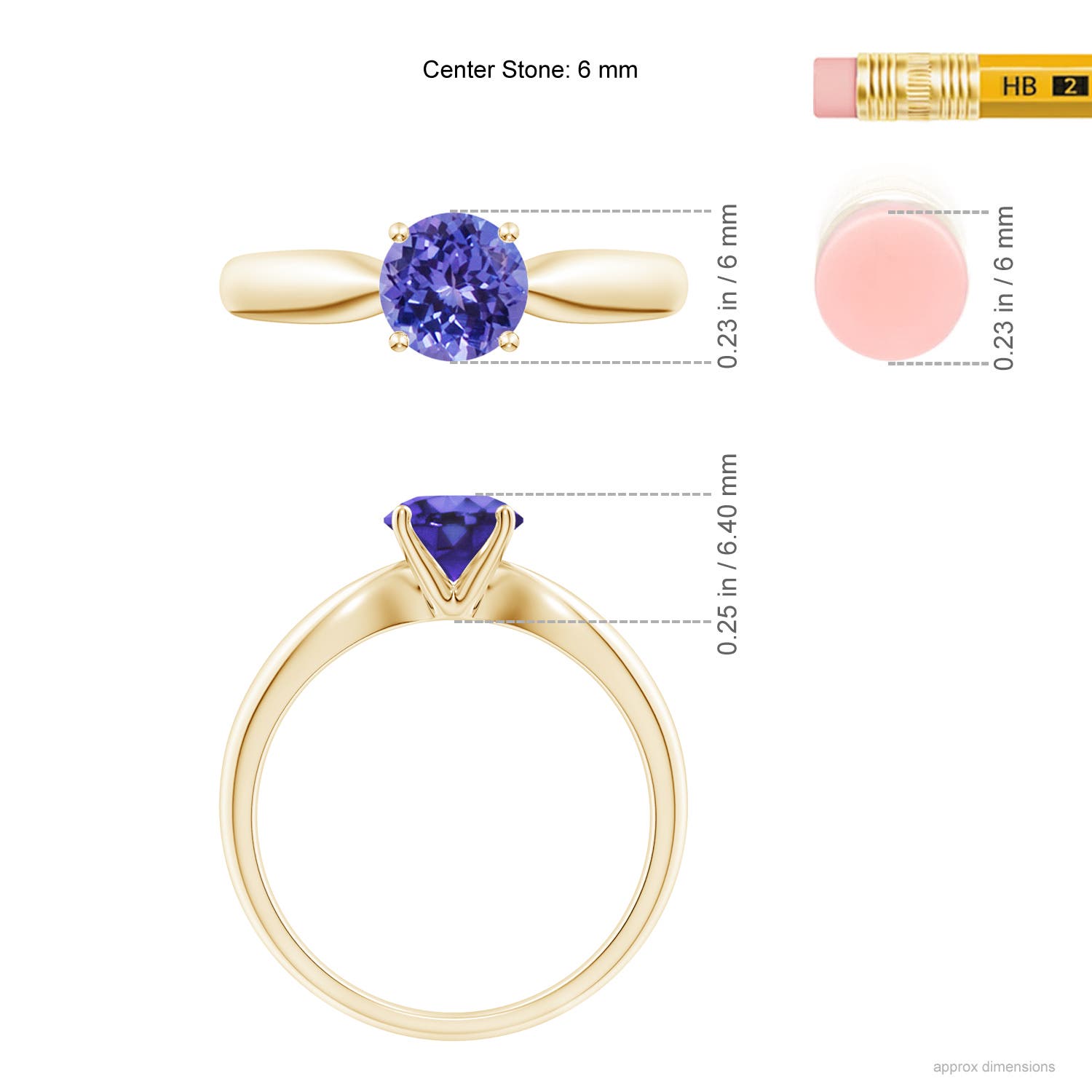 AA - Tanzanite / 0.9 CT / 14 KT Yellow Gold