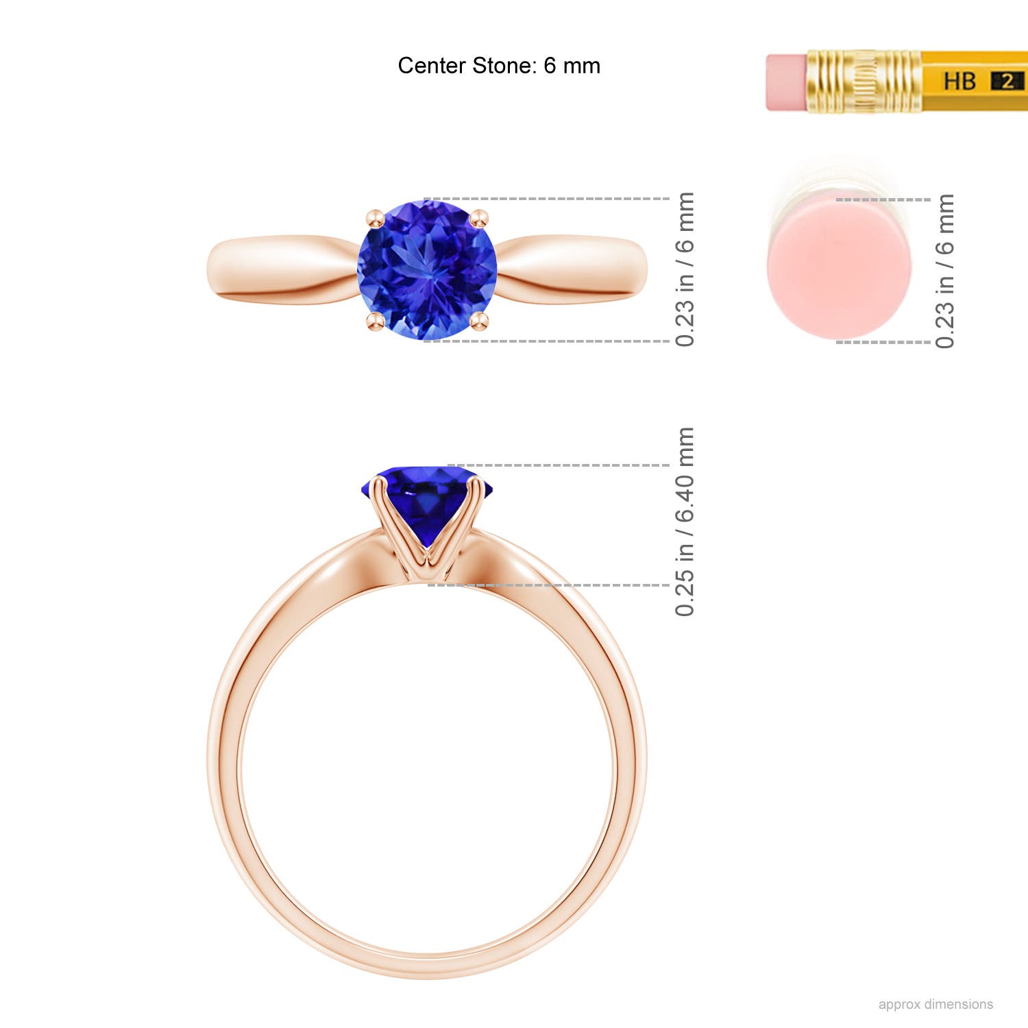 AAA - Tanzanite / 0.9 CT / 14 KT Rose Gold