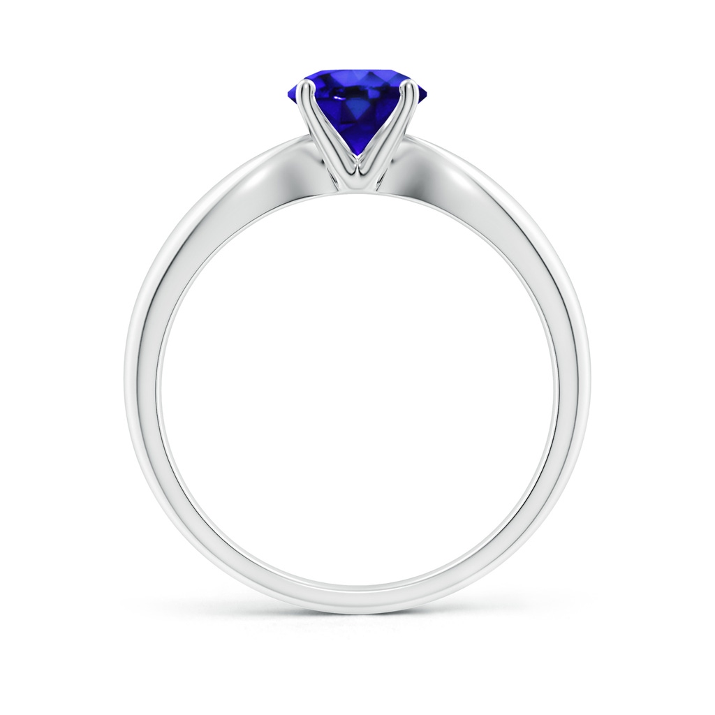 6mm AAA Solitaire Round Tanzanite Tapered Shank Ring in White Gold Side-1
