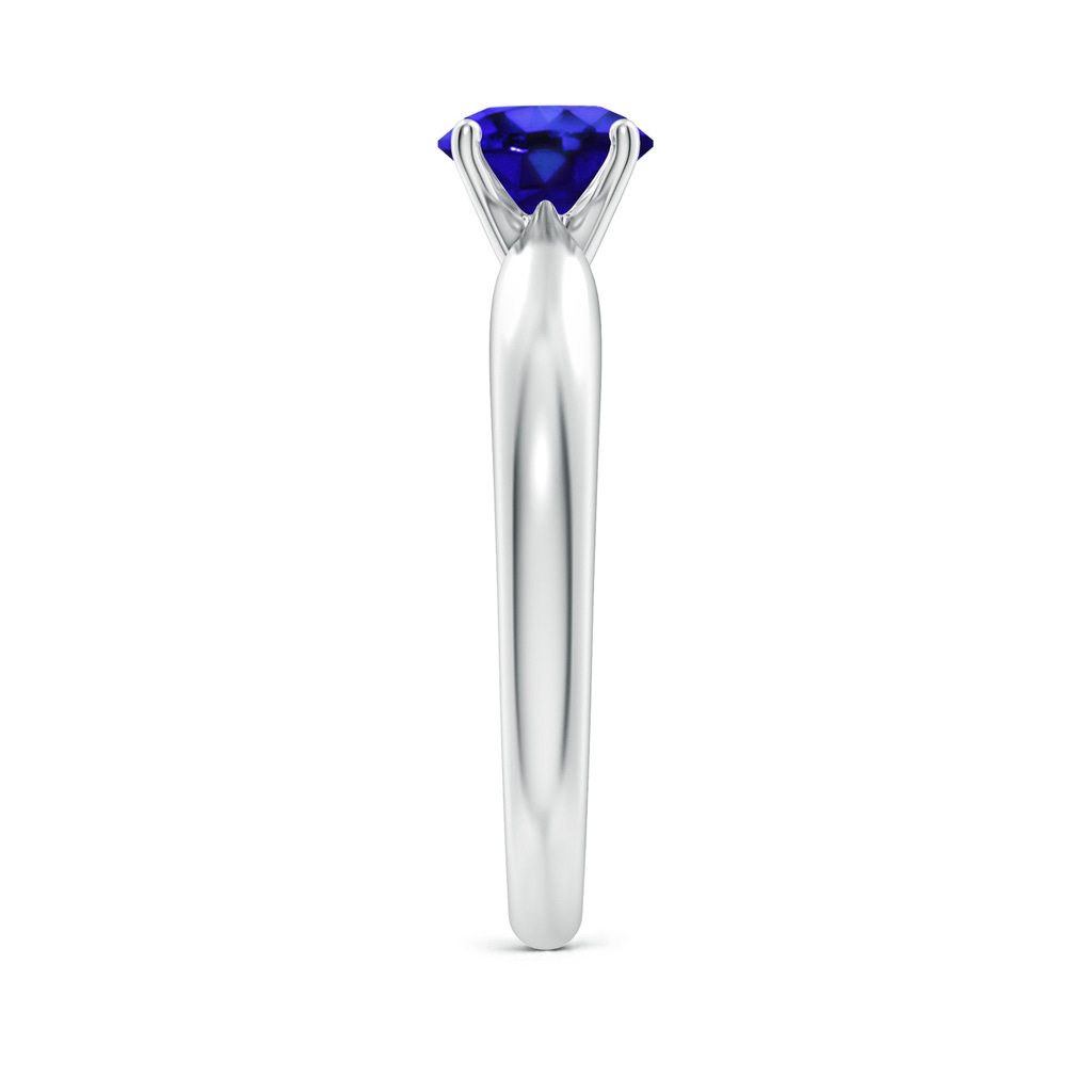 6mm AAA Solitaire Round Tanzanite Tapered Shank Ring in White Gold Side-2