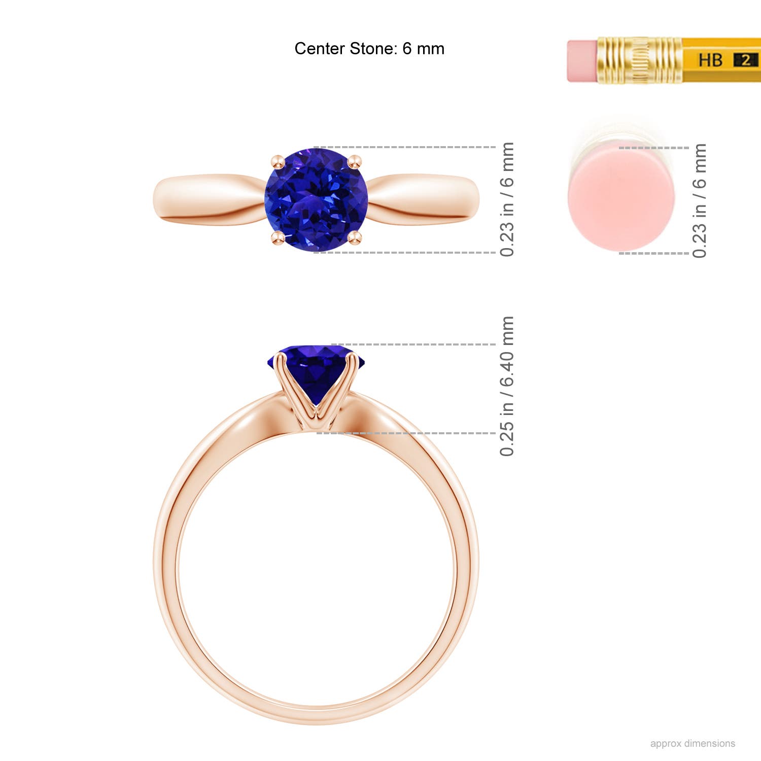 AAAA - Tanzanite / 0.9 CT / 14 KT Rose Gold