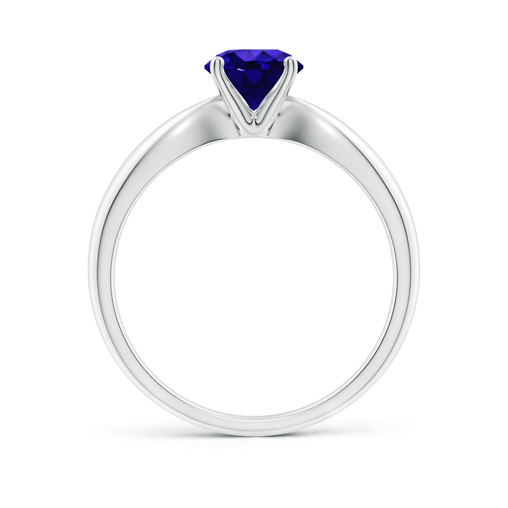6mm AAAA Solitaire Round Tanzanite Tapered Shank Ring in White Gold Side-1