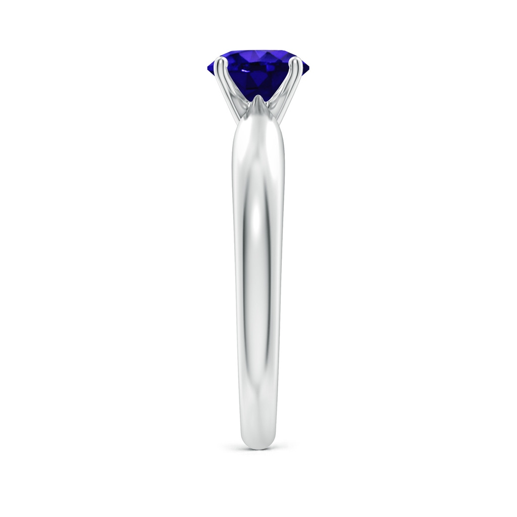 6mm AAAA Solitaire Round Tanzanite Tapered Shank Ring in White Gold Side-2