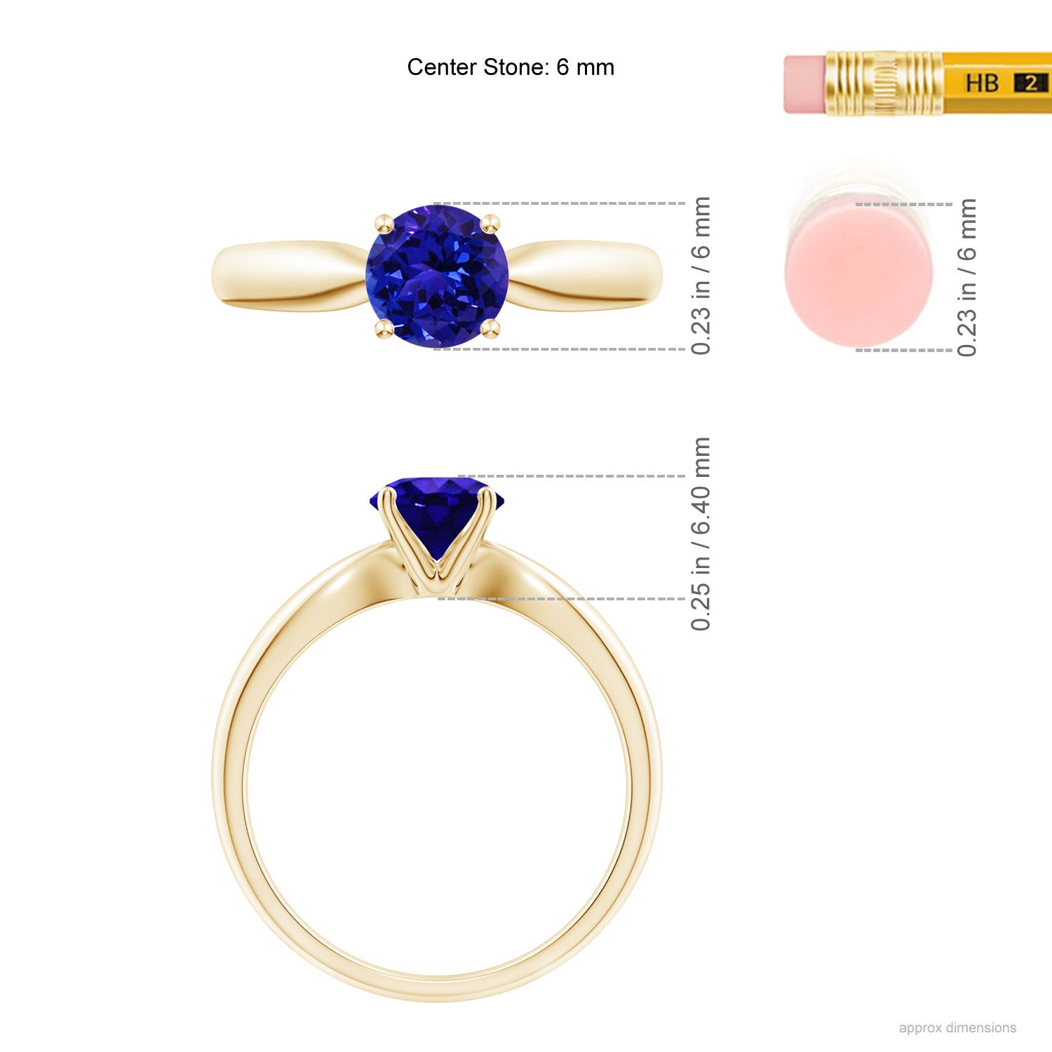 AAAA - Tanzanite / 0.9 CT / 14 KT Yellow Gold