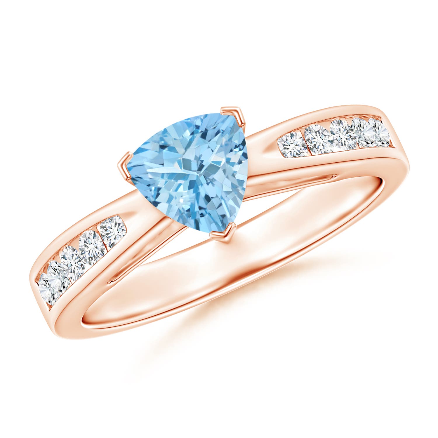 AAAA - Aquamarine / 0.85 CT / 14 KT Rose Gold