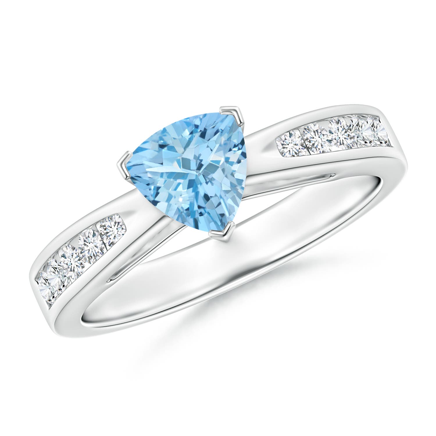 AAAA - Aquamarine / 0.85 CT / 14 KT White Gold