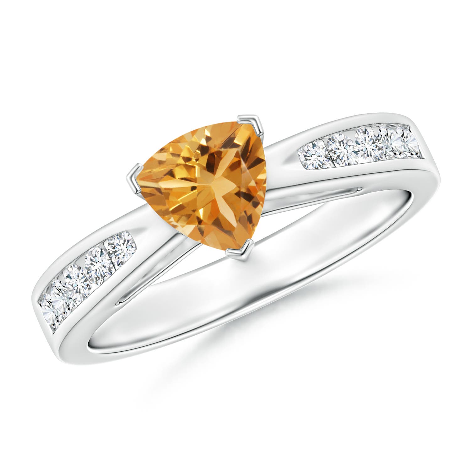 A - Citrine / 0.85 CT / 14 KT White Gold