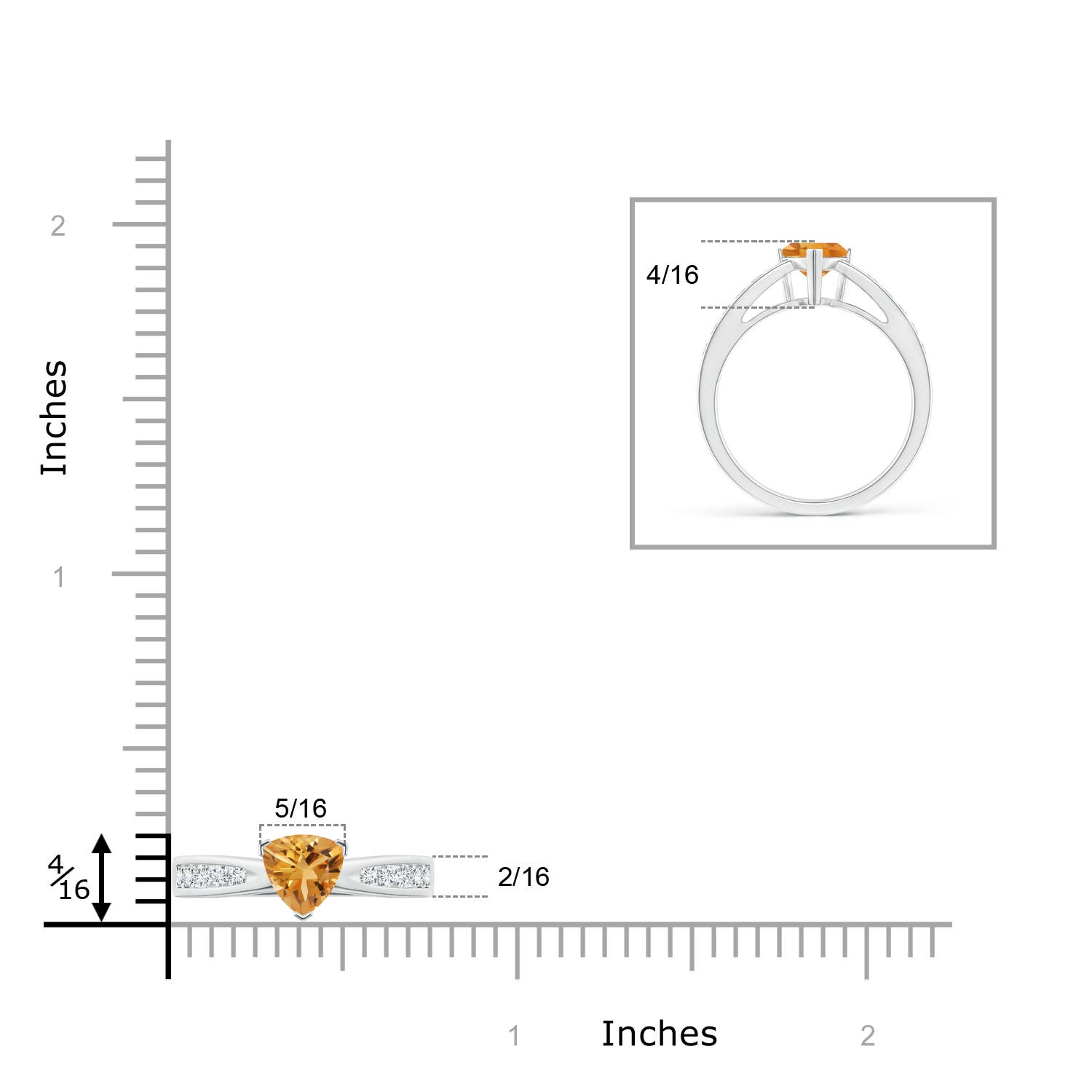 A - Citrine / 0.85 CT / 14 KT White Gold