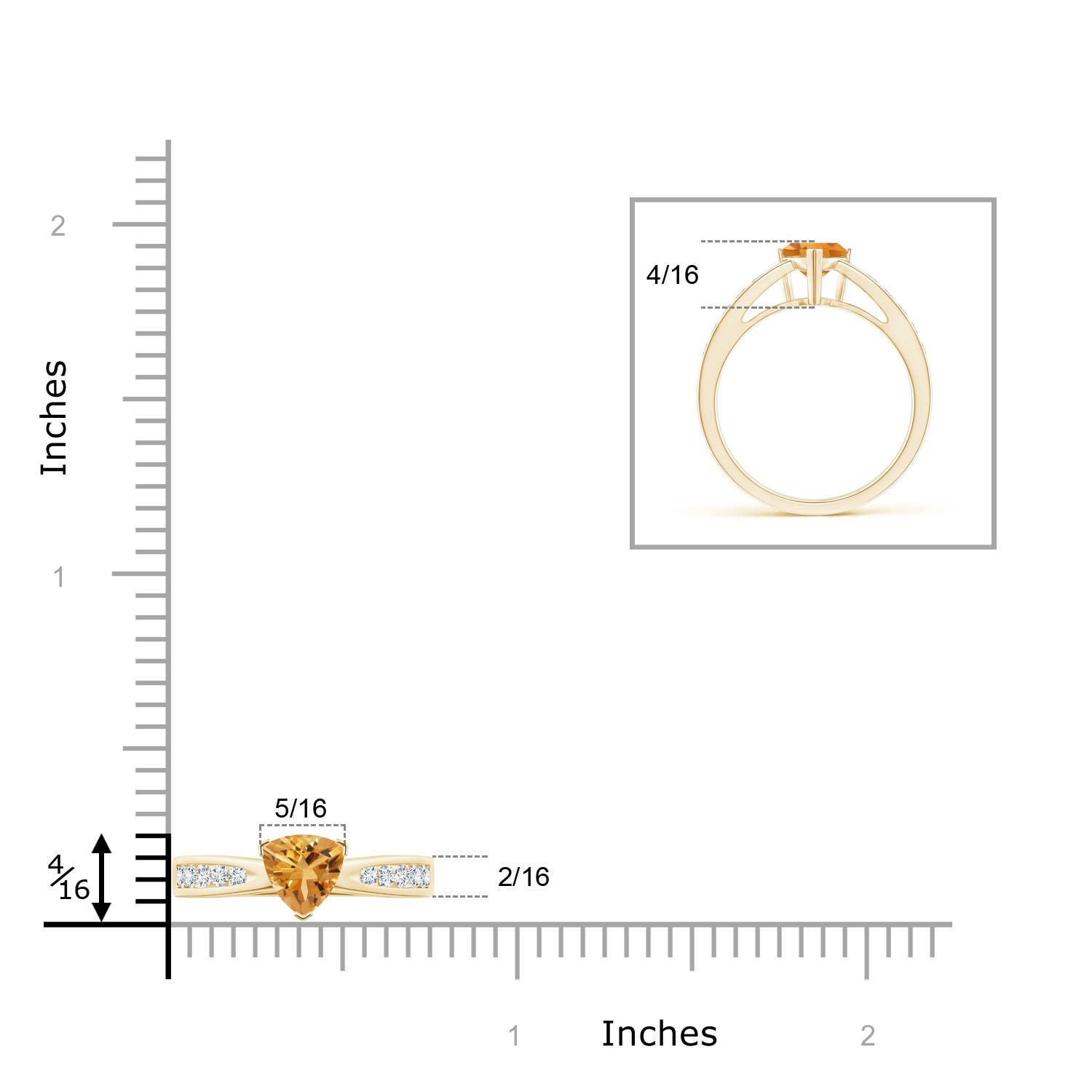 A - Citrine / 0.85 CT / 14 KT Yellow Gold