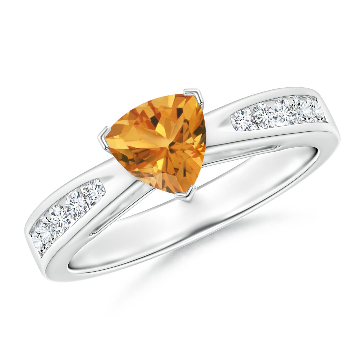 AA - Citrine / 0.85 CT / 14 KT White Gold