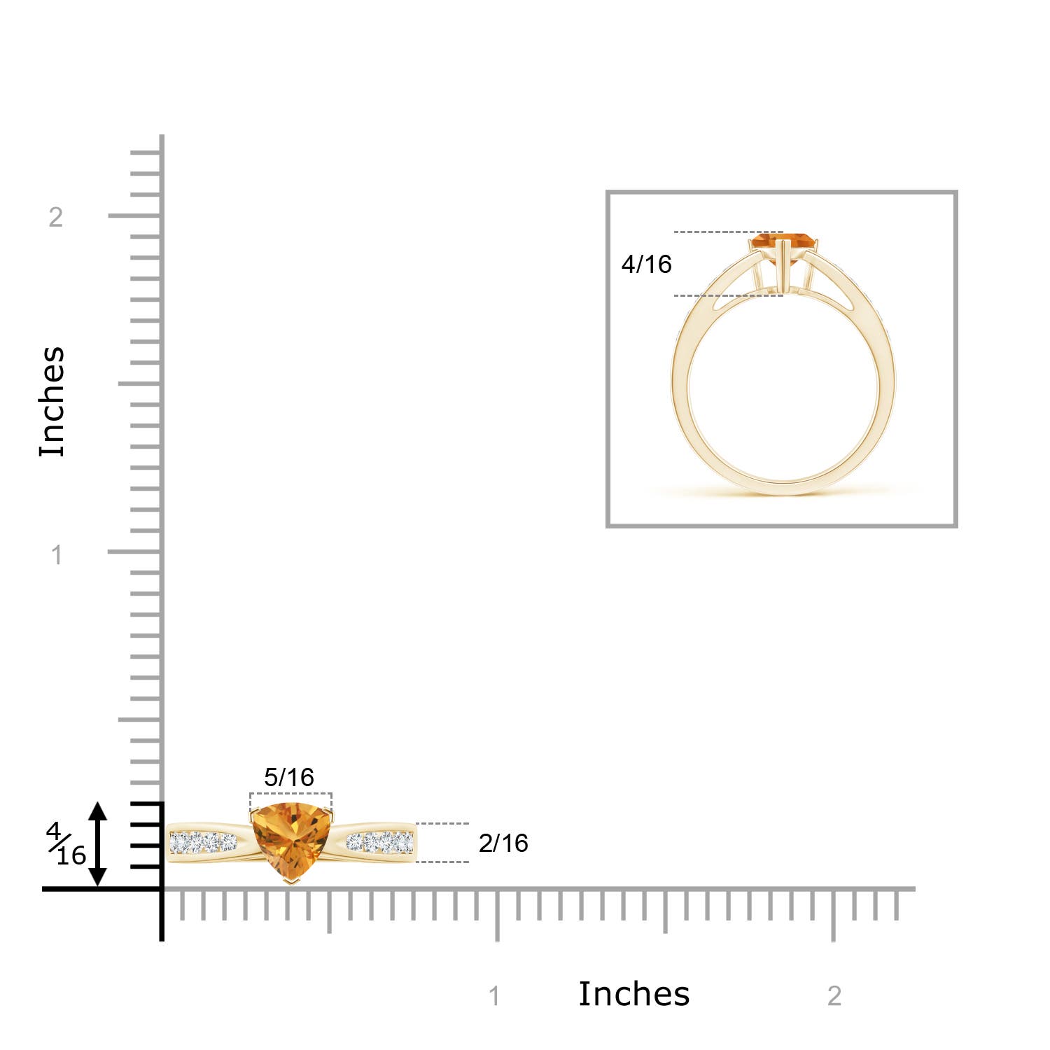 AA - Citrine / 0.85 CT / 14 KT Yellow Gold