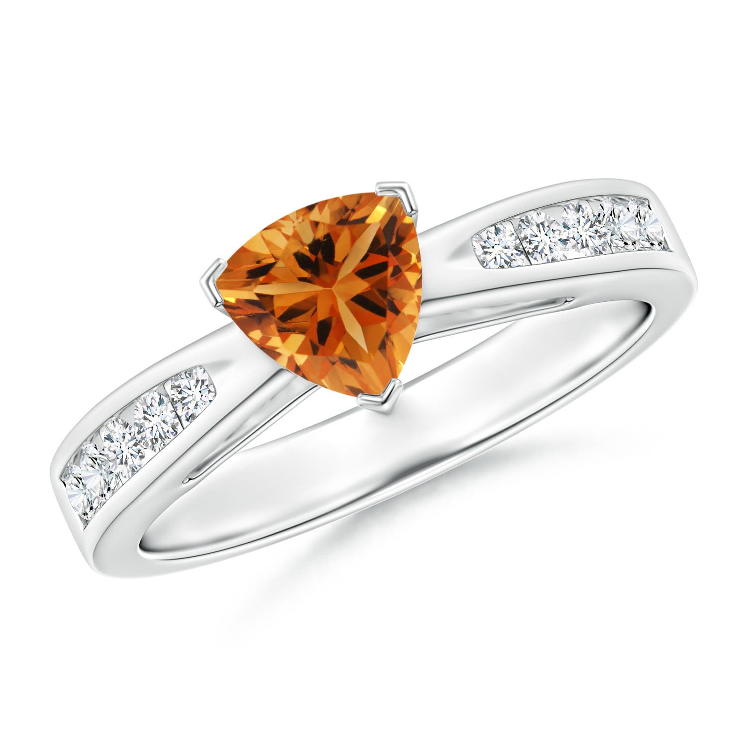 AAA - Citrine / 0.85 CT / 14 KT White Gold