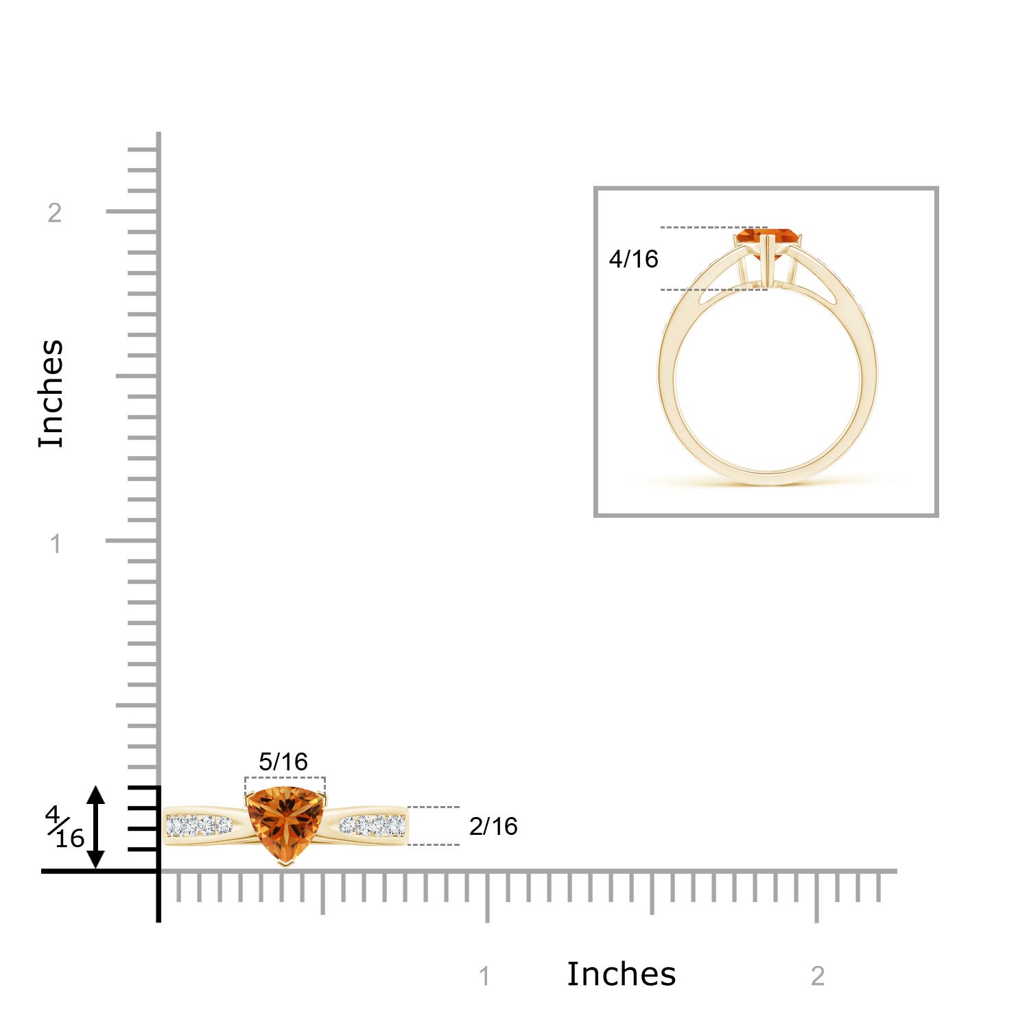 AAA - Citrine / 0.85 CT / 14 KT Yellow Gold