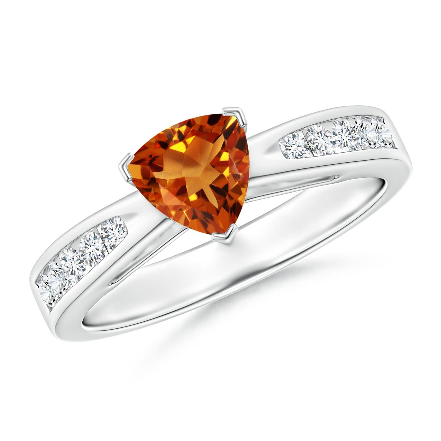 AAAA - Citrine / 0.85 CT / 14 KT White Gold