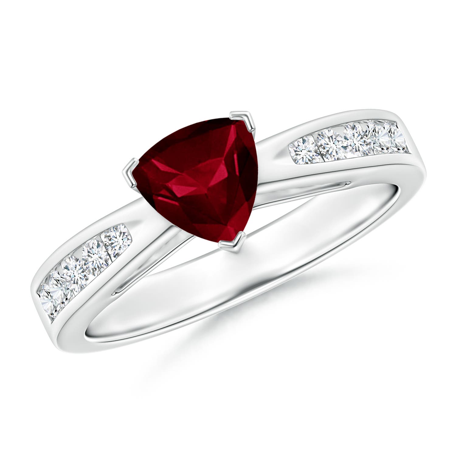 AA - Garnet / 1.1 CT / 14 KT White Gold