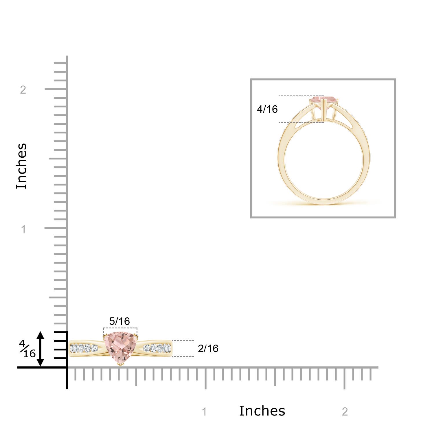 AAA - Morganite / 0.85 CT / 14 KT Yellow Gold