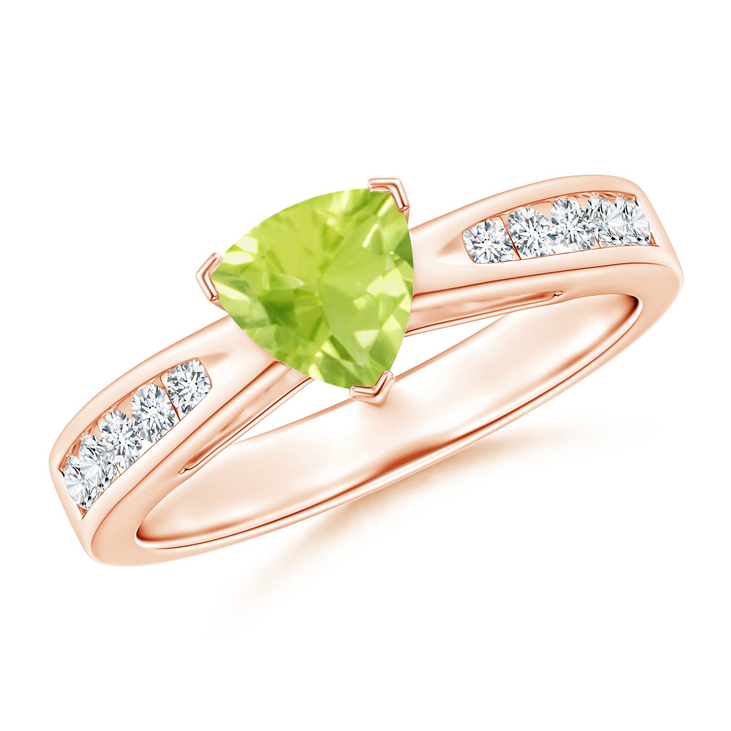 A - Peridot / 0.95 CT / 14 KT Rose Gold