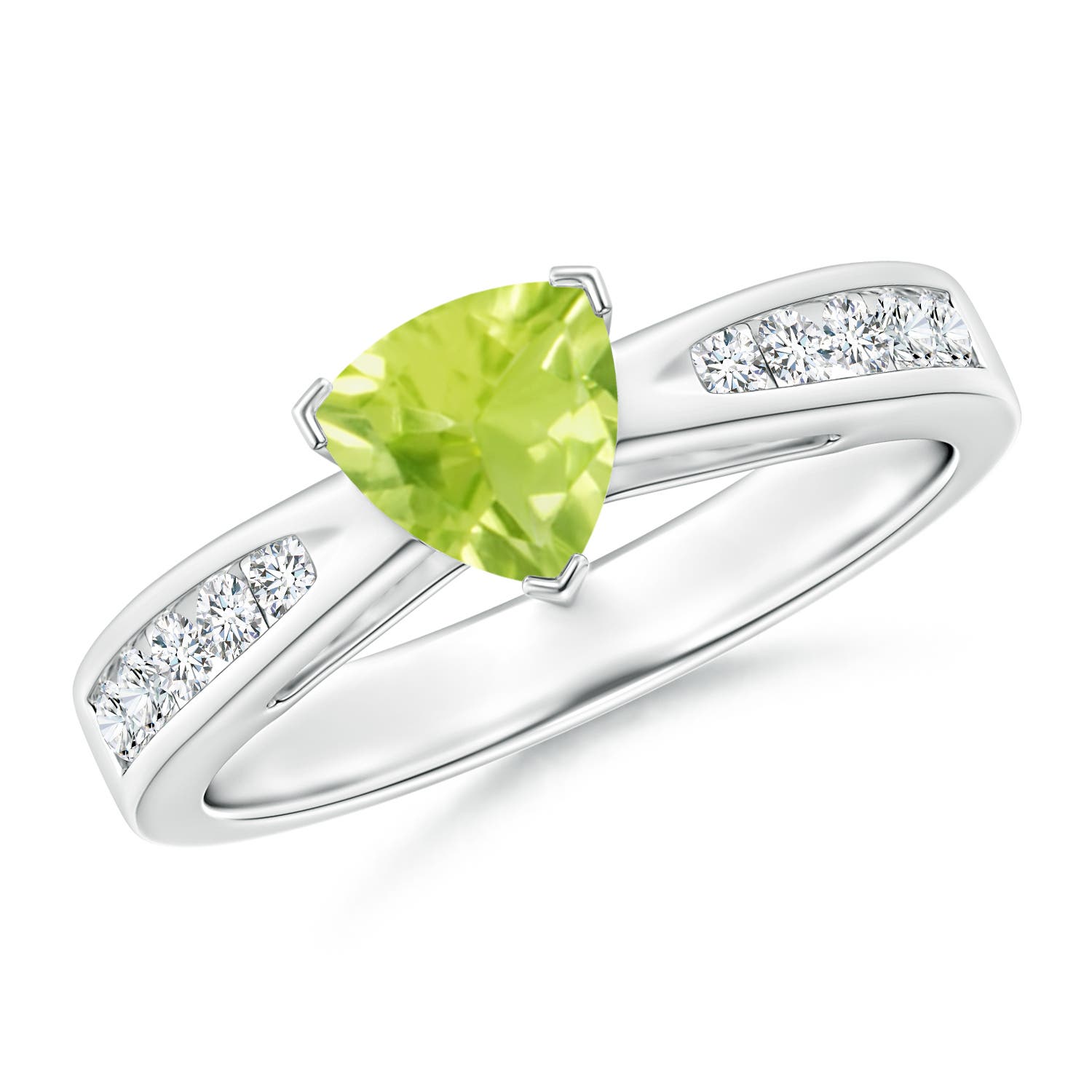 A - Peridot / 0.95 CT / 14 KT White Gold