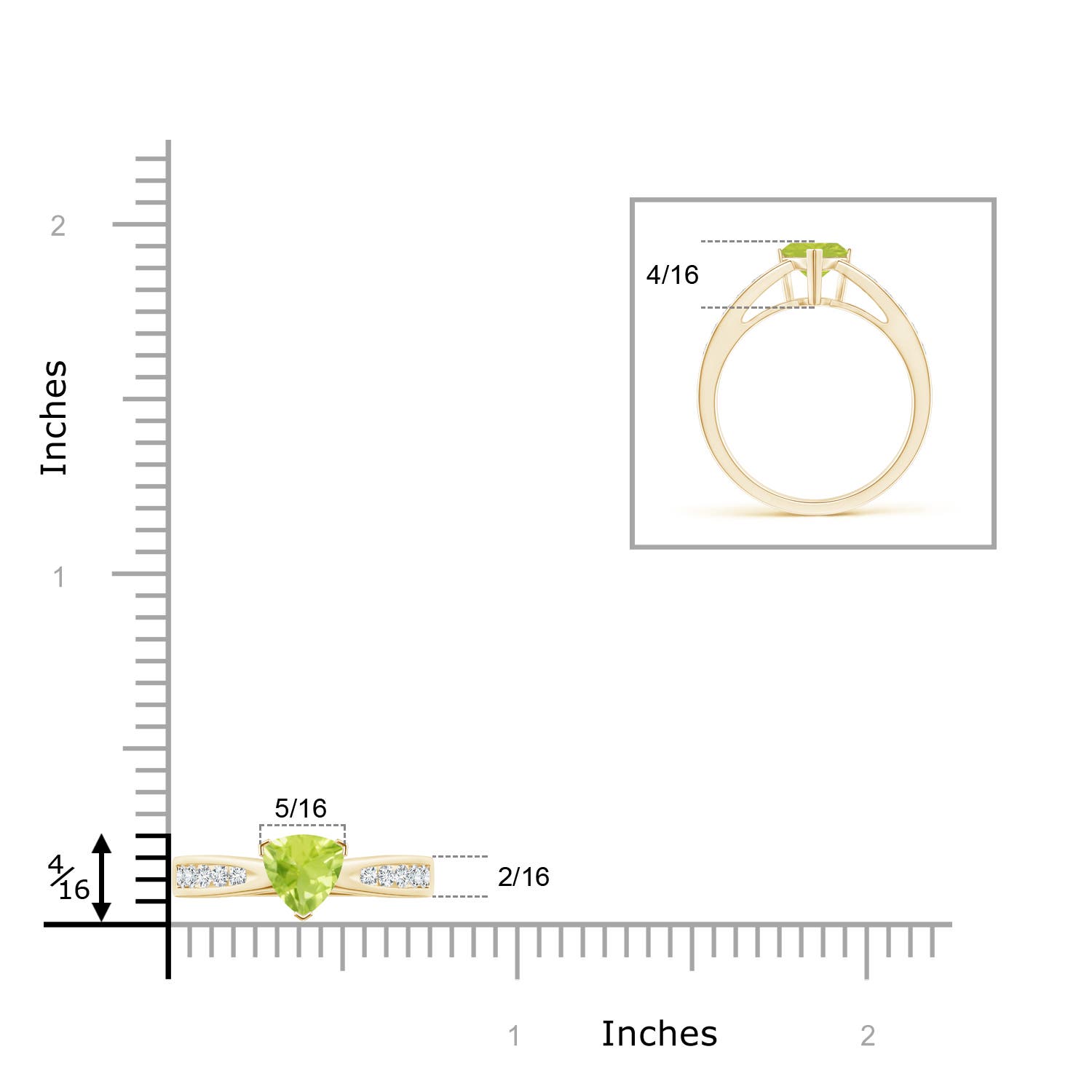 A - Peridot / 0.95 CT / 14 KT Yellow Gold