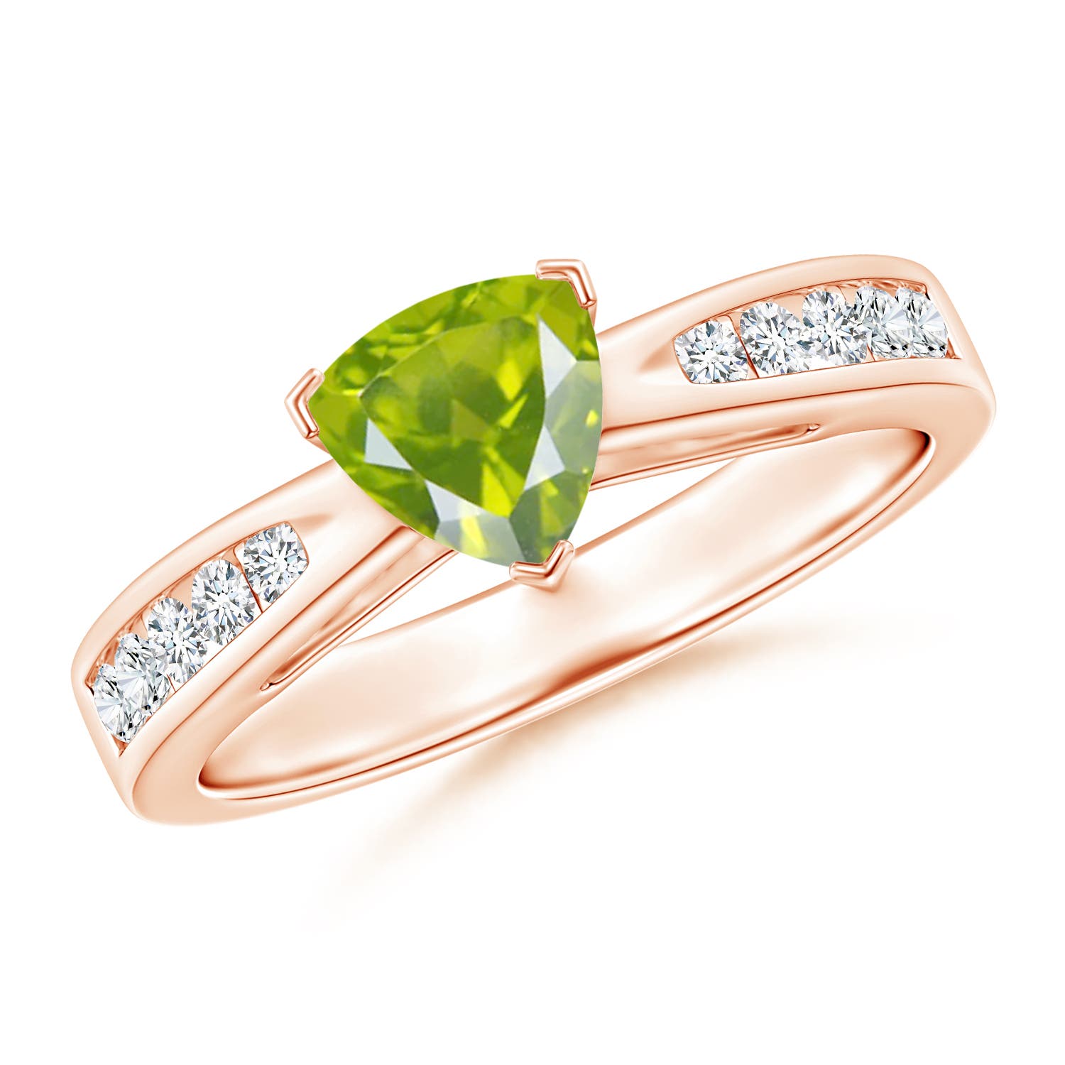 AA - Peridot / 0.95 CT / 14 KT Rose Gold