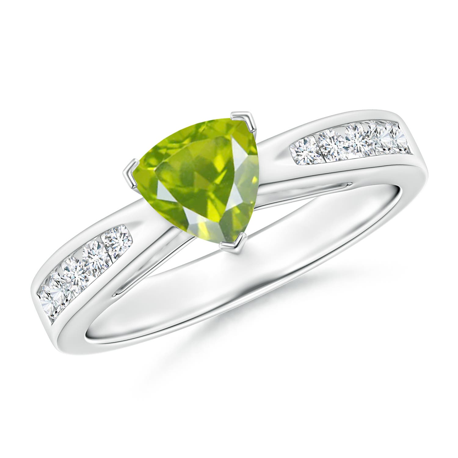 AA - Peridot / 0.95 CT / 14 KT White Gold