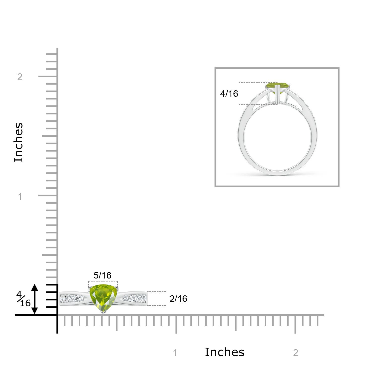 AA - Peridot / 0.95 CT / 14 KT White Gold