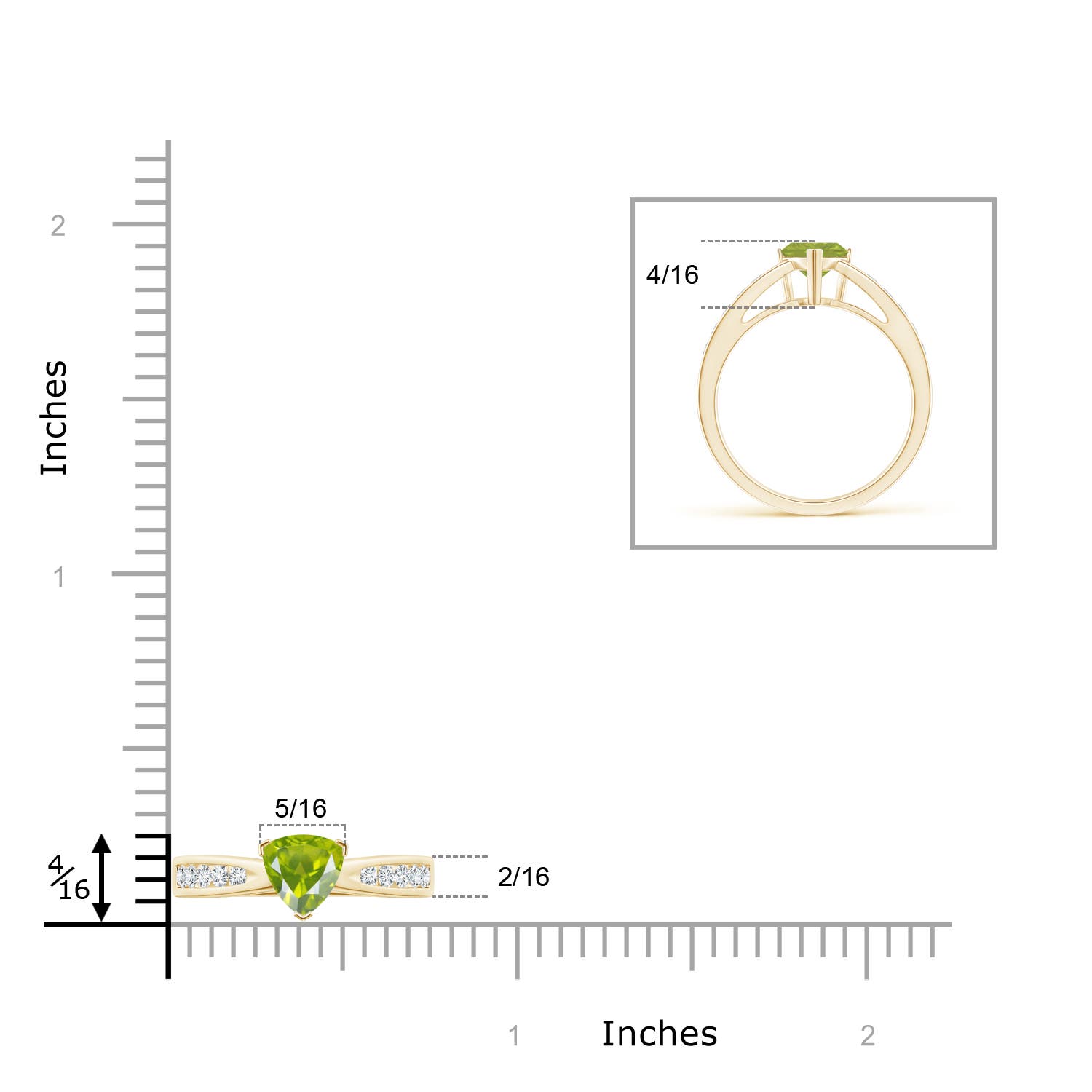 AA - Peridot / 0.95 CT / 14 KT Yellow Gold