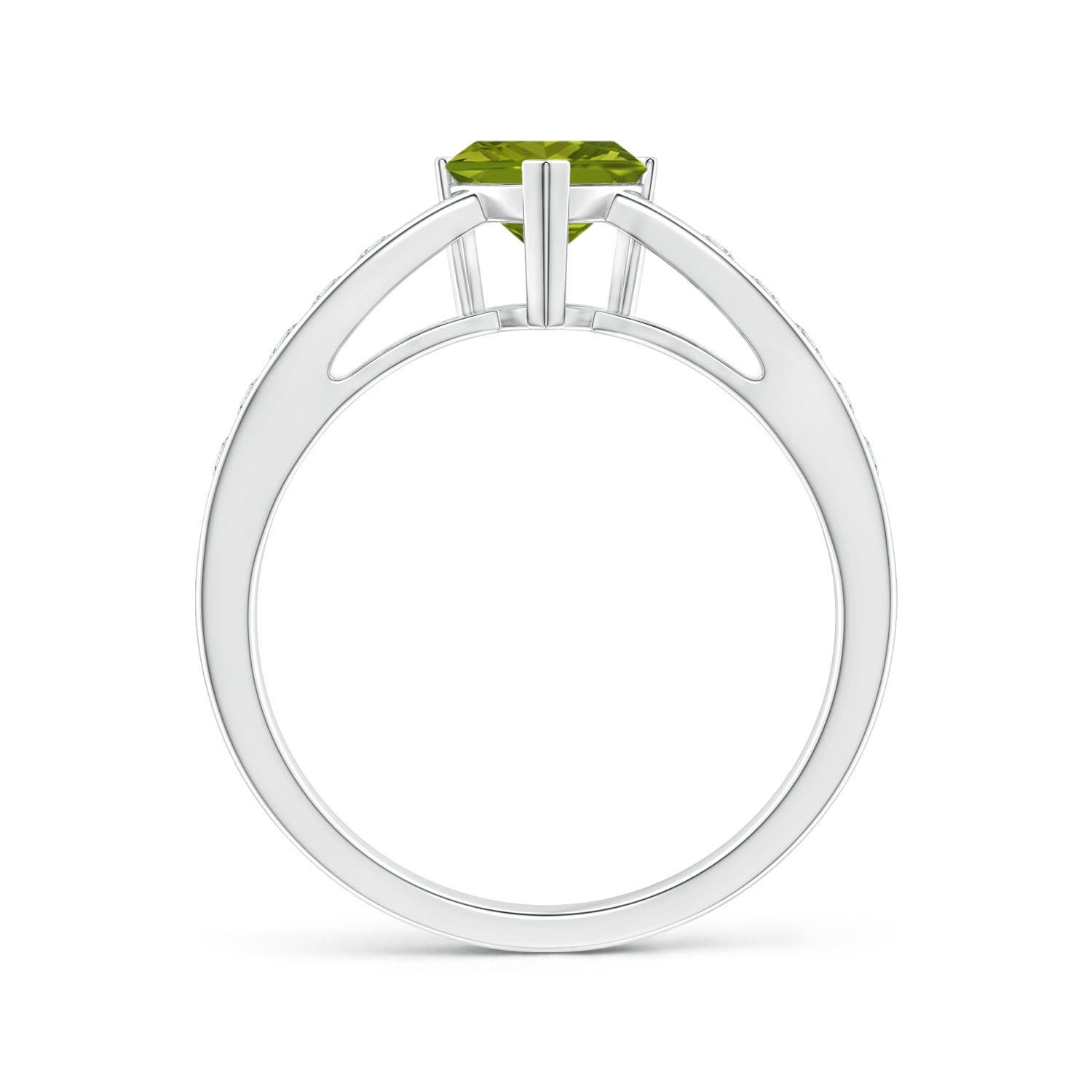 AAA - Peridot / 0.95 CT / 14 KT White Gold