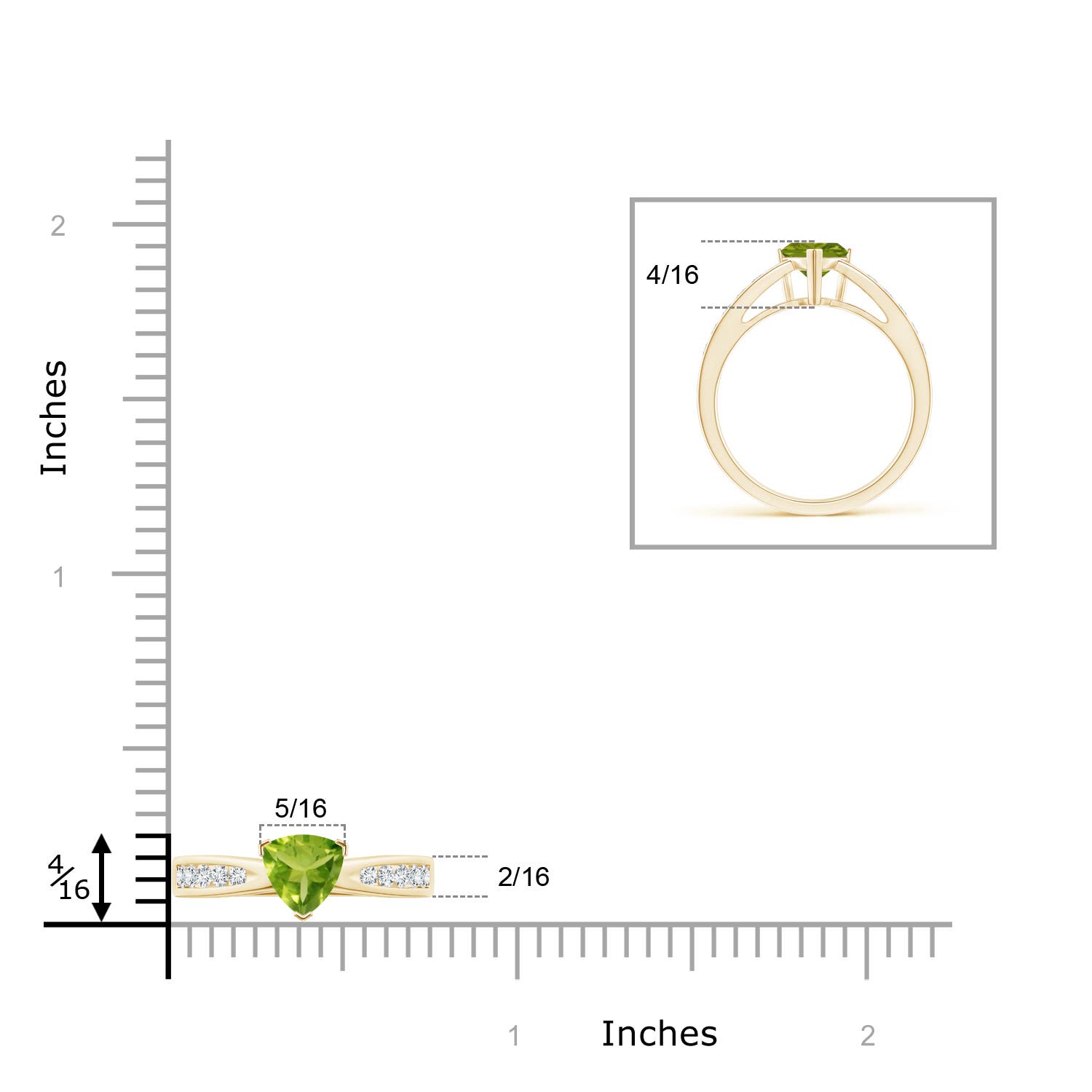 AAA - Peridot / 0.95 CT / 14 KT Yellow Gold