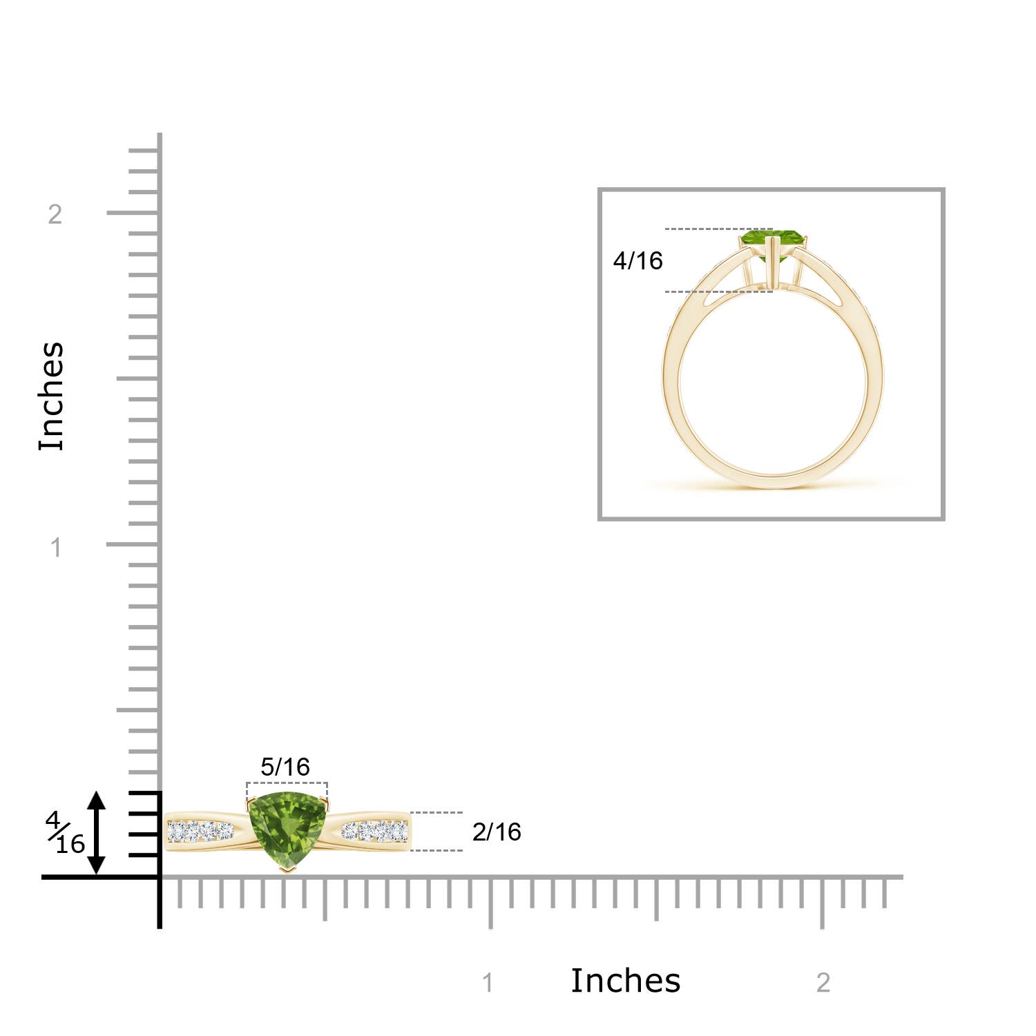 AAAA - Peridot / 0.95 CT / 14 KT Yellow Gold